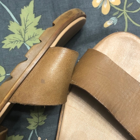 SOREL Ella II Flat Adjustable Stretch Comfort Sandal in Brown Leather Size 9 - Picture 7 of 8